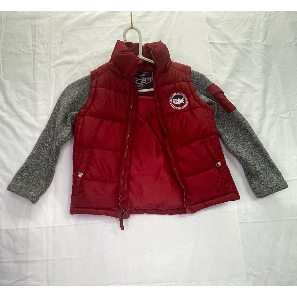 CB Sport boys youth vest-sweater jacket in size 7 pre-owned